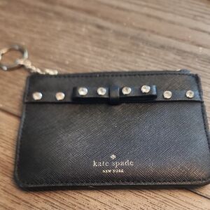 Kate Spade  Laurel Bitsy Black Card Holder with Rhinestone Accents